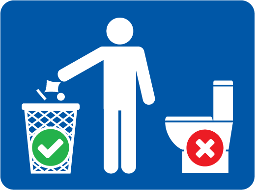 toilets are not trashcans logo